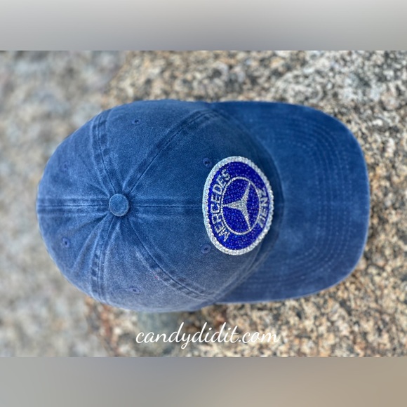 NWT Candy Did It! Handmade Blue Twinkle Mercedes Benz Vintage Look Ball Cap - Picture 9 of 10